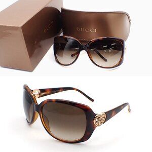 GUCCI Heart Logo Folding Sunglasses GG3548/S Eye Wear Plastic Metal BN 60RL544